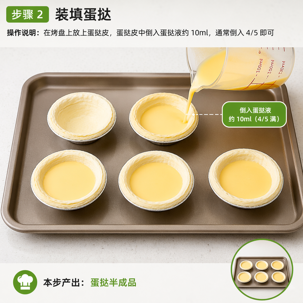 Step 2: Fill the Egg Tarts