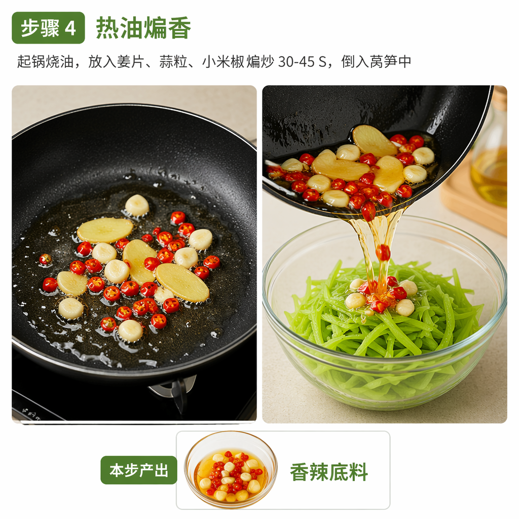 Step 4: Fry Aromatics in Hot Oil