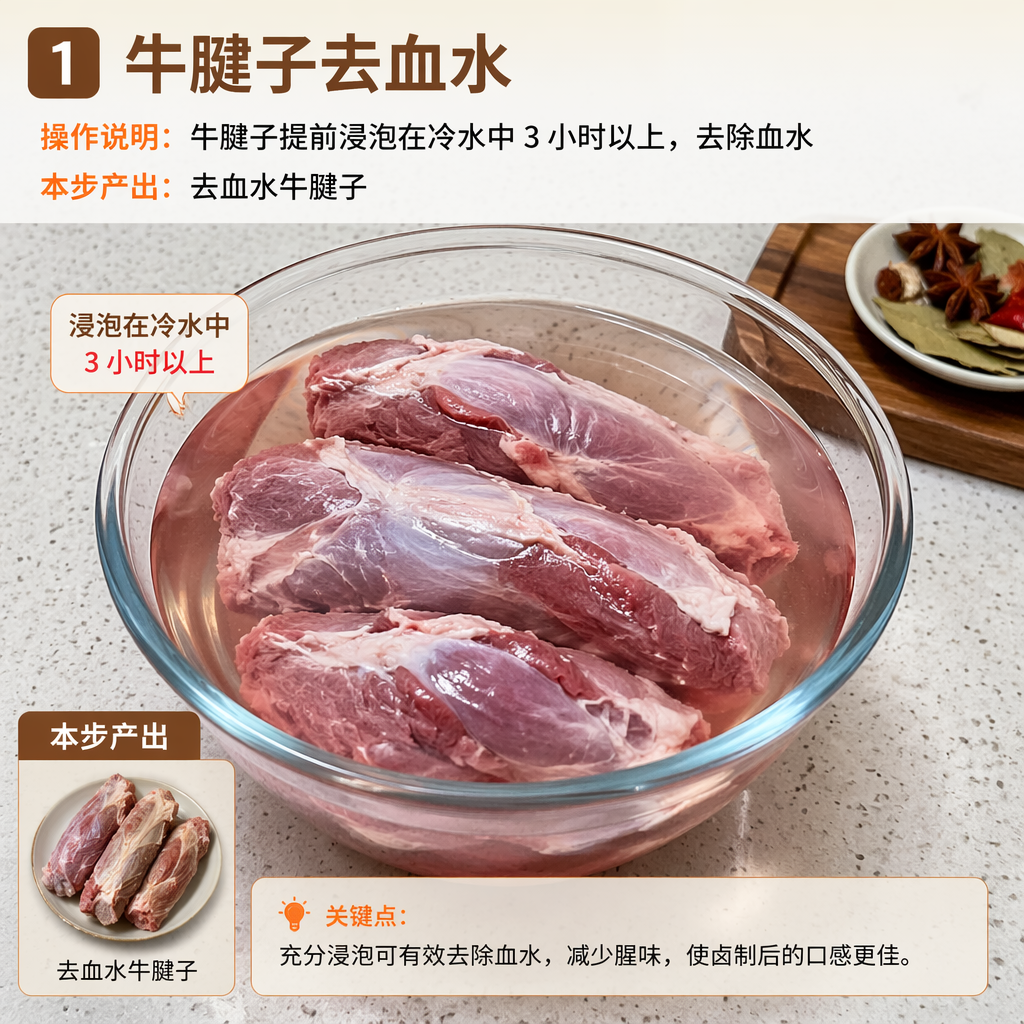 Step 1: Soak the beef shank to remove blood