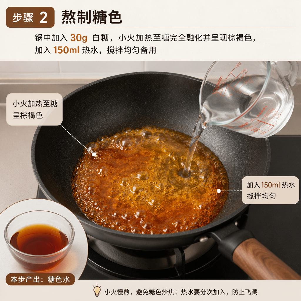 Step 2: Make caramel color