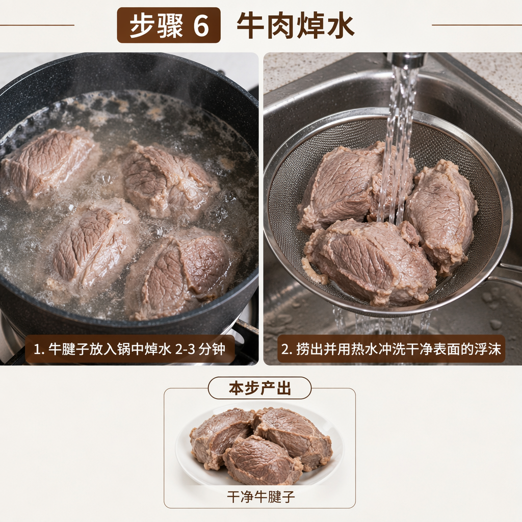 Step 6: Blanch the beef