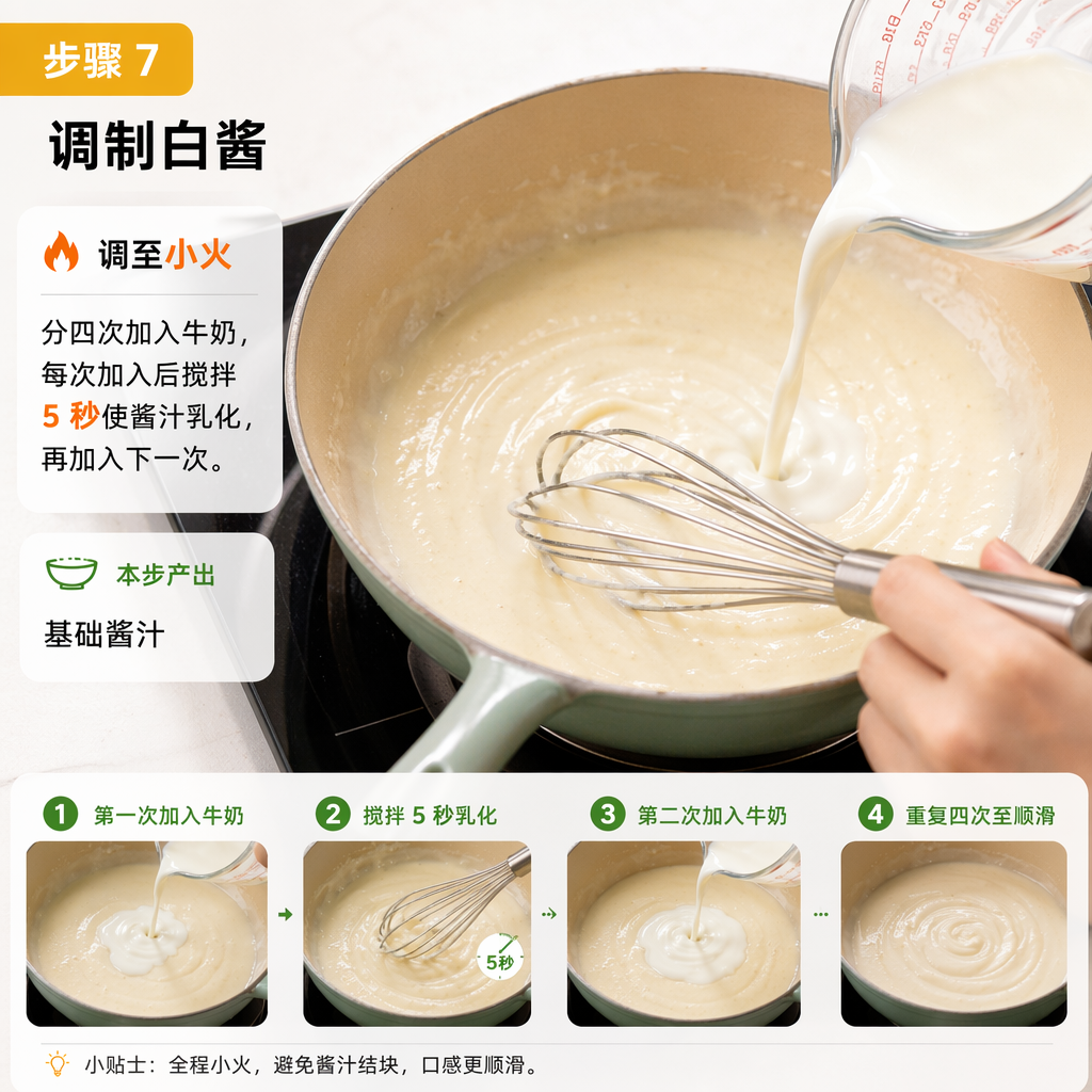Step 7: Make the White Sauce