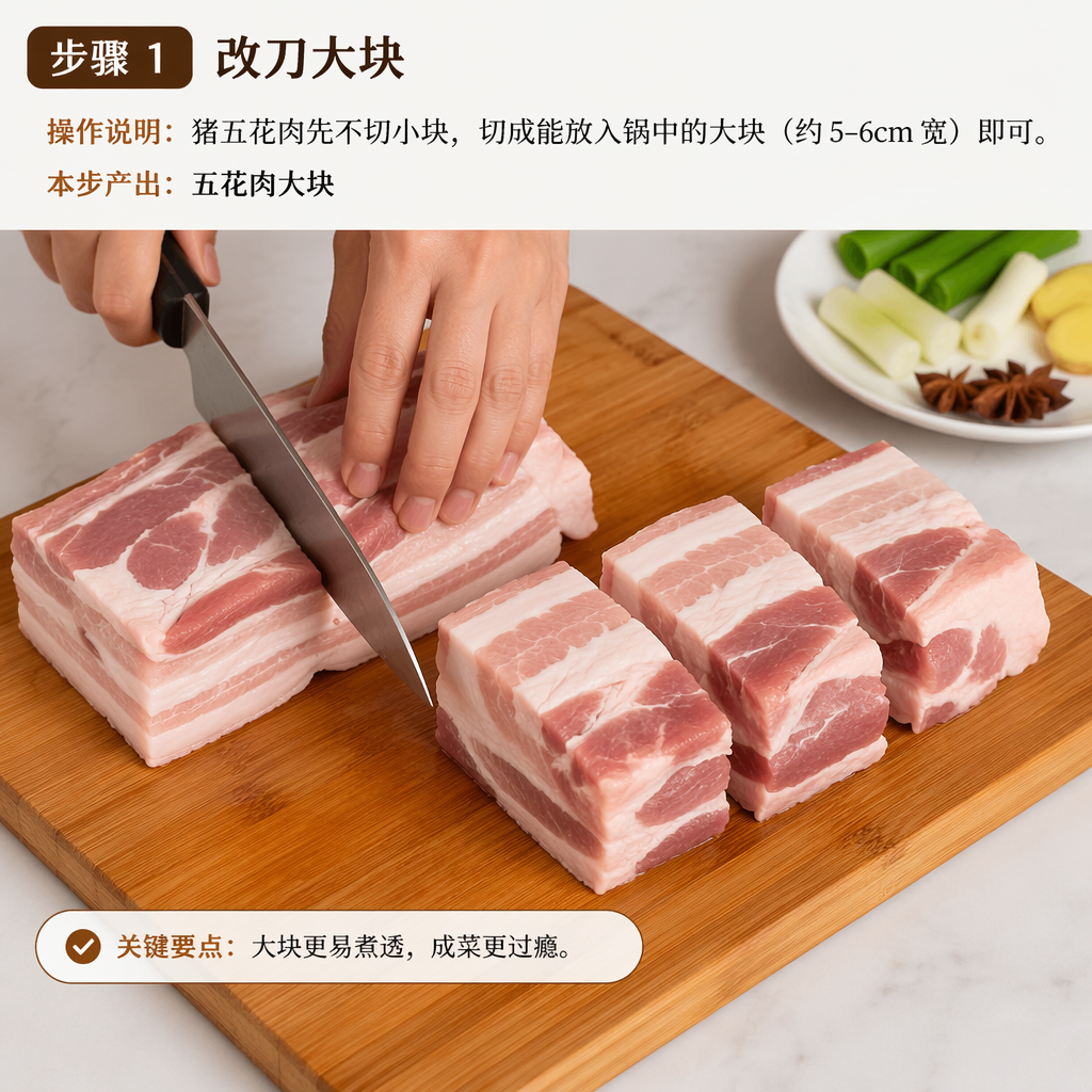Step 1: Cut into Large Pieces