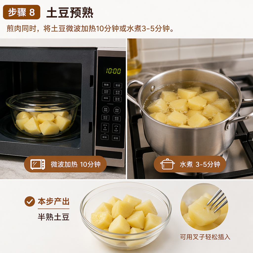 Step 8: Pre-cook the Potatoes