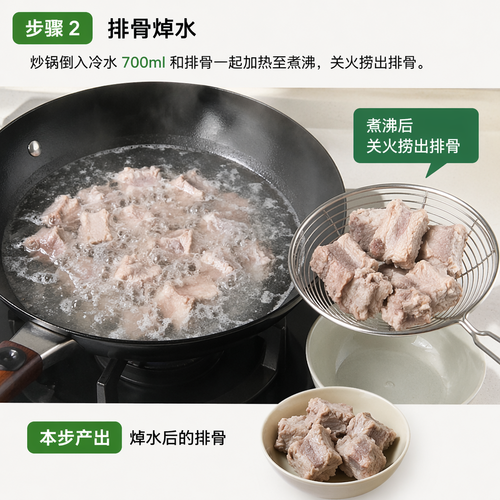 Step 2: Blanch the Pork Ribs
