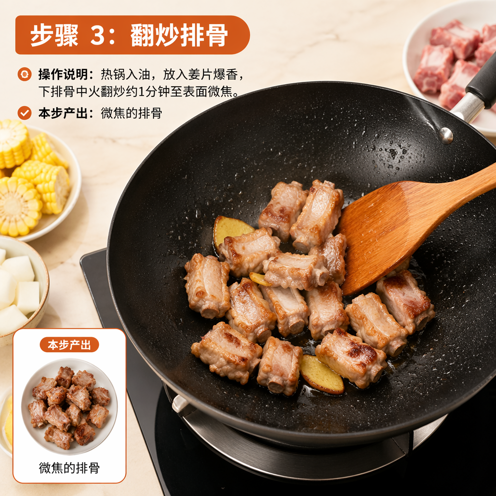 Step 3: Sauté the Pork Ribs