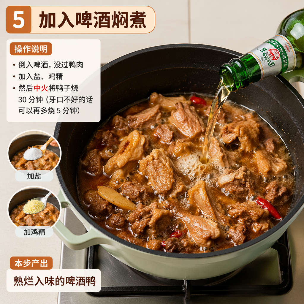 Step 5: Add Beer and Braise