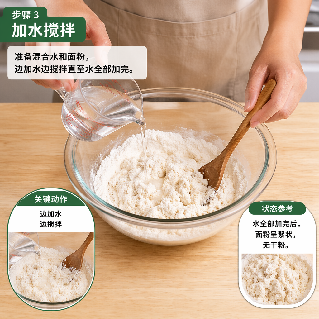 Step 3: Add Water and Stir
