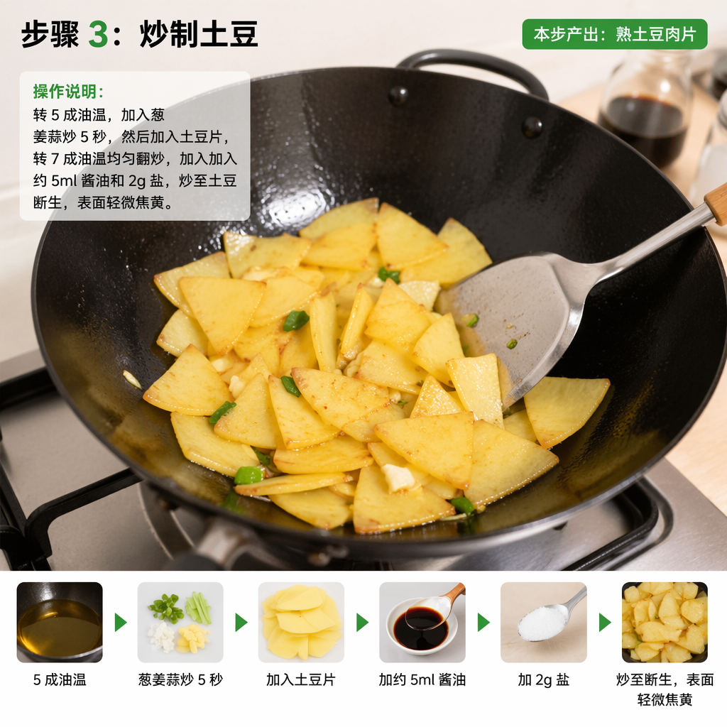Step 3: Stir-Fry the Potatoes