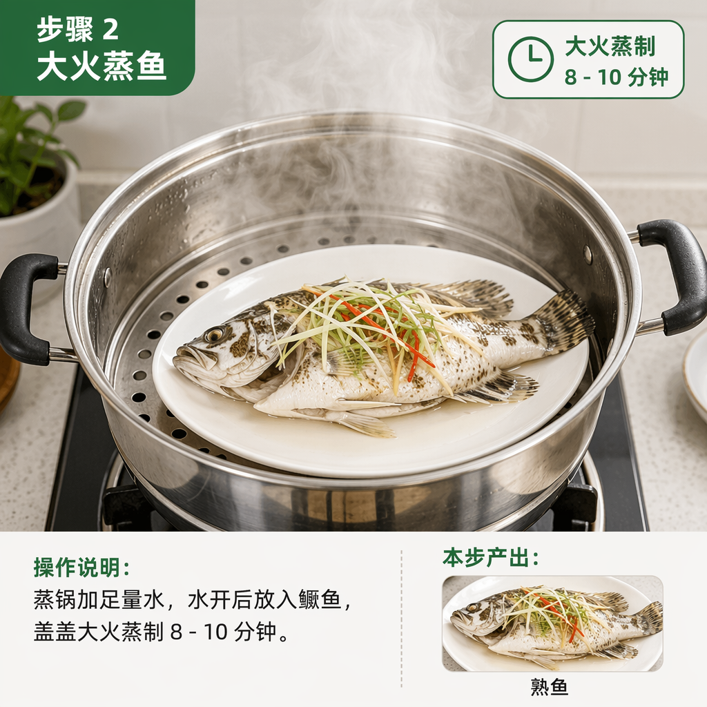 Step 2: Steam the Fish on High Heat