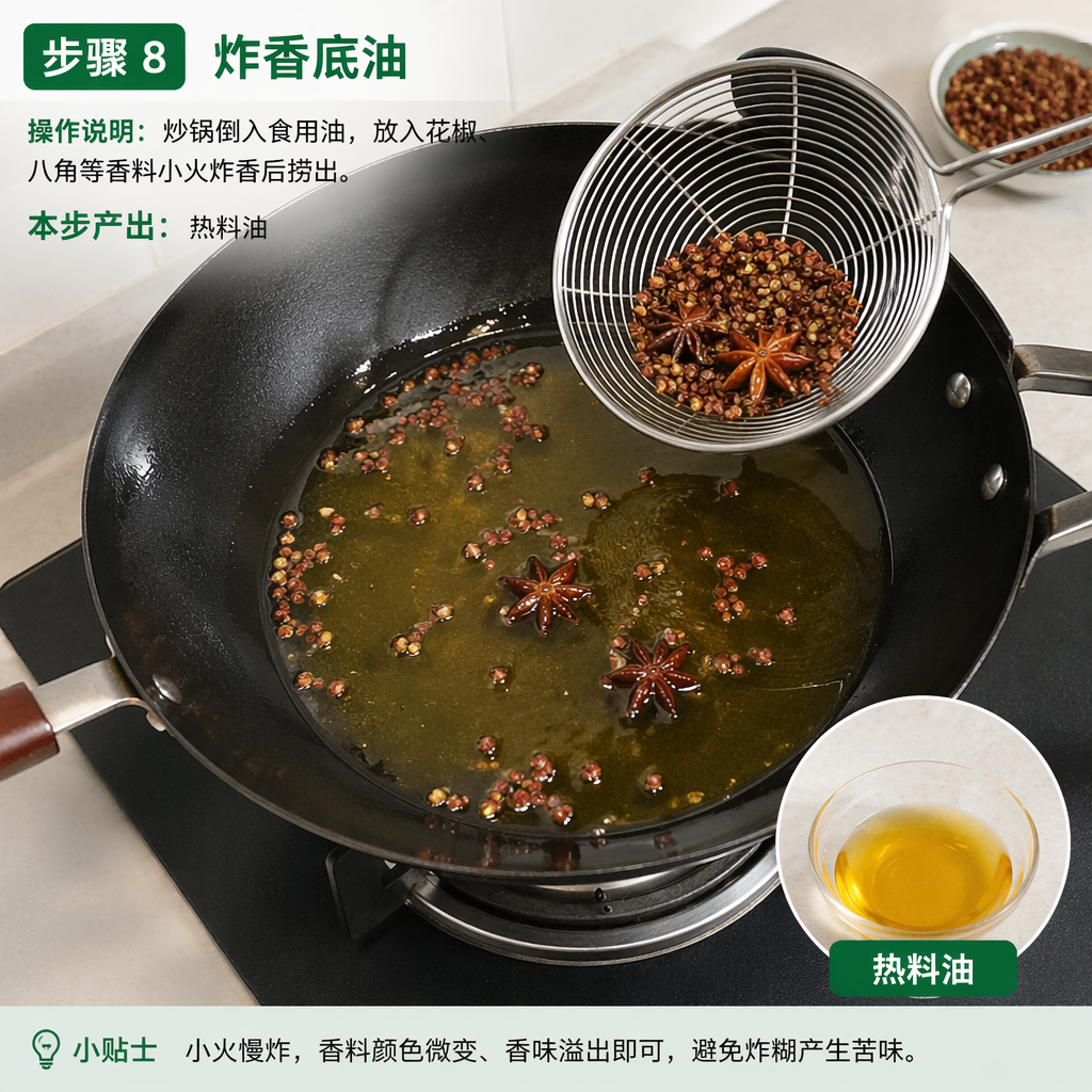Step 8: Fry the Aromatic Oil
