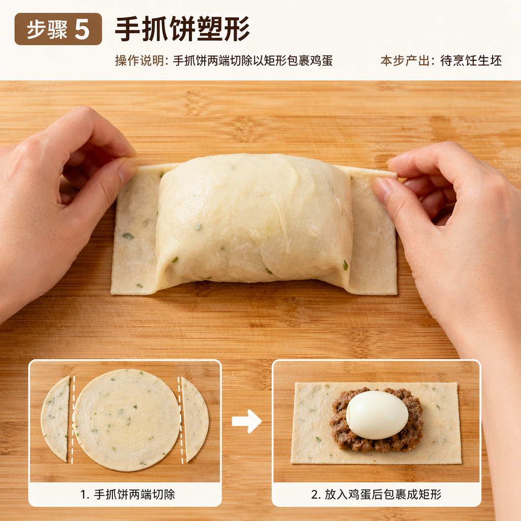 Step 5: Shape with Hand-Pulled Flatbread