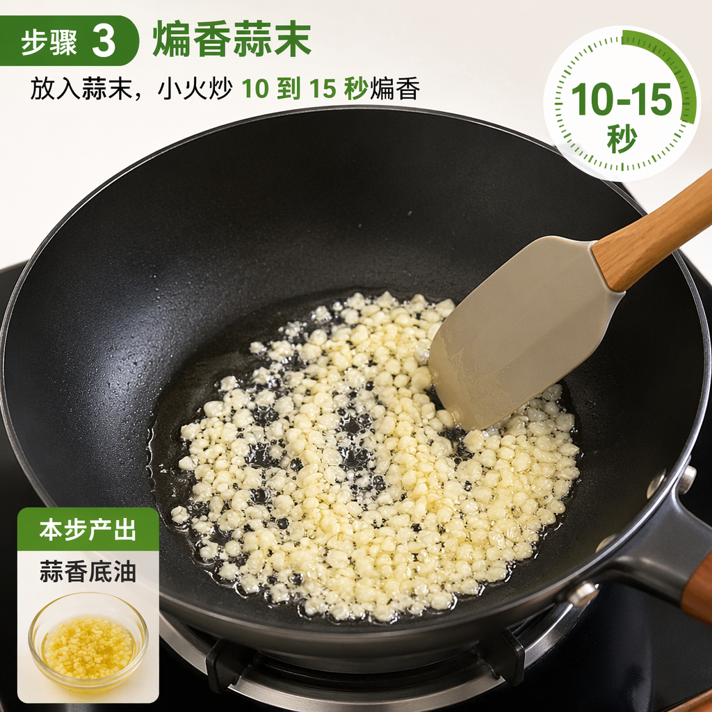 Step 3: Sauté the Minced Garlic