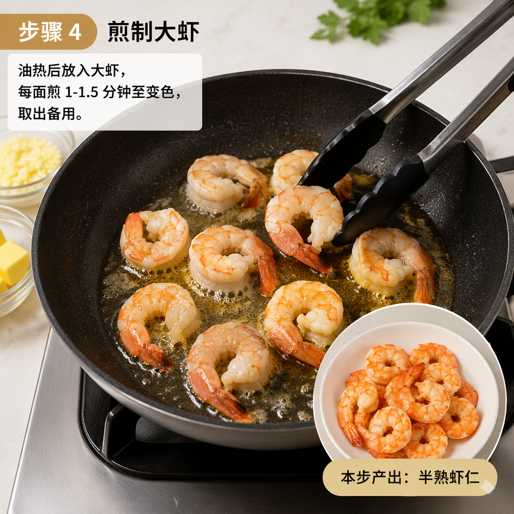 Step 4: Pan-Fry the Prawns