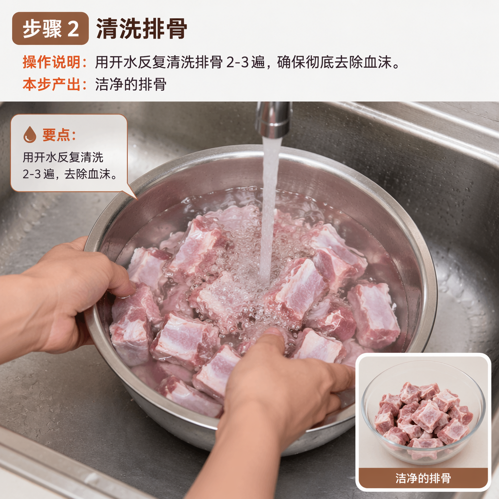 Step 2: Rinse the Pork Ribs