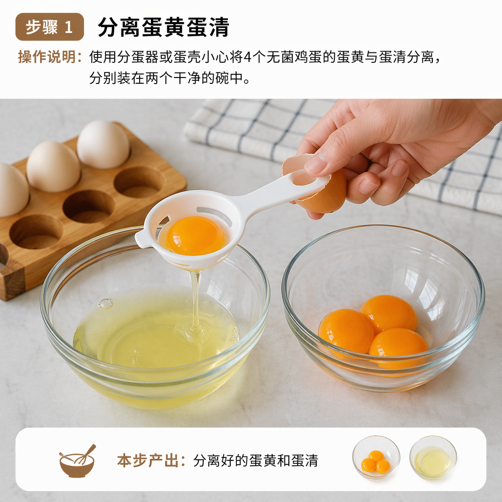 Step 1: Separate Egg Yolks and Whites
