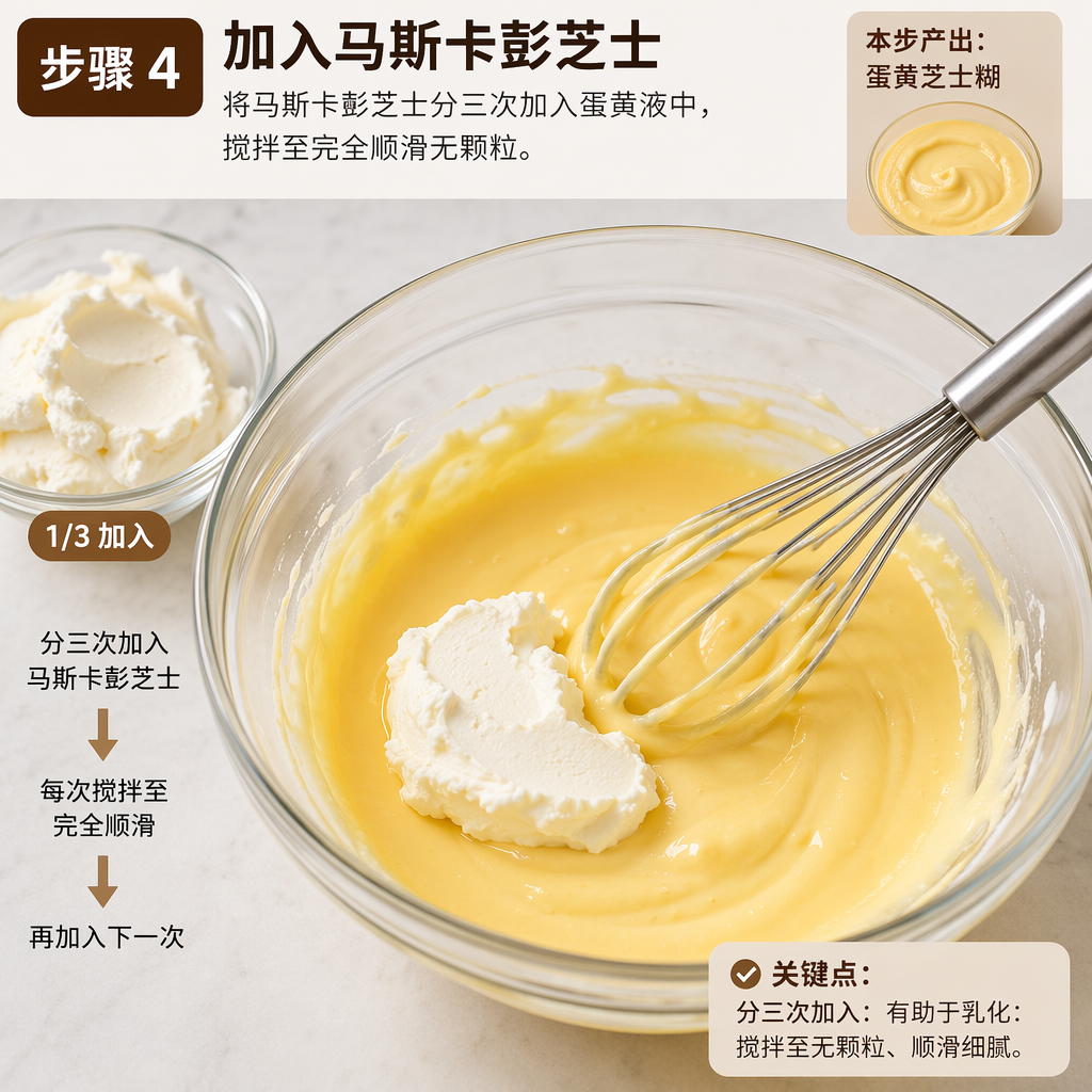 Step 4: Add Mascarpone Cheese
