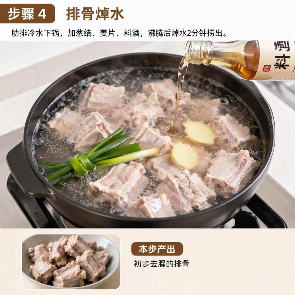 Step 4: Blanch the Pork Ribs