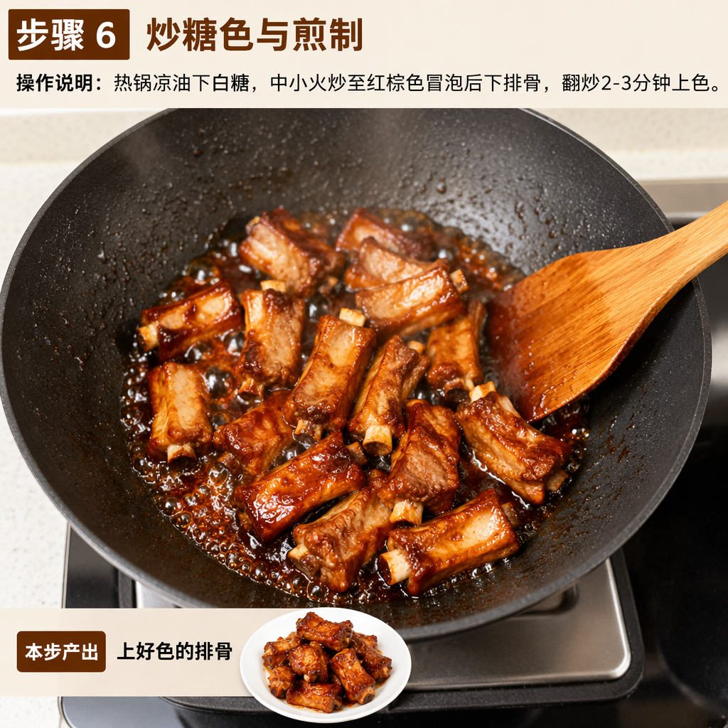 Step 6: Caramelise Sugar and Sear