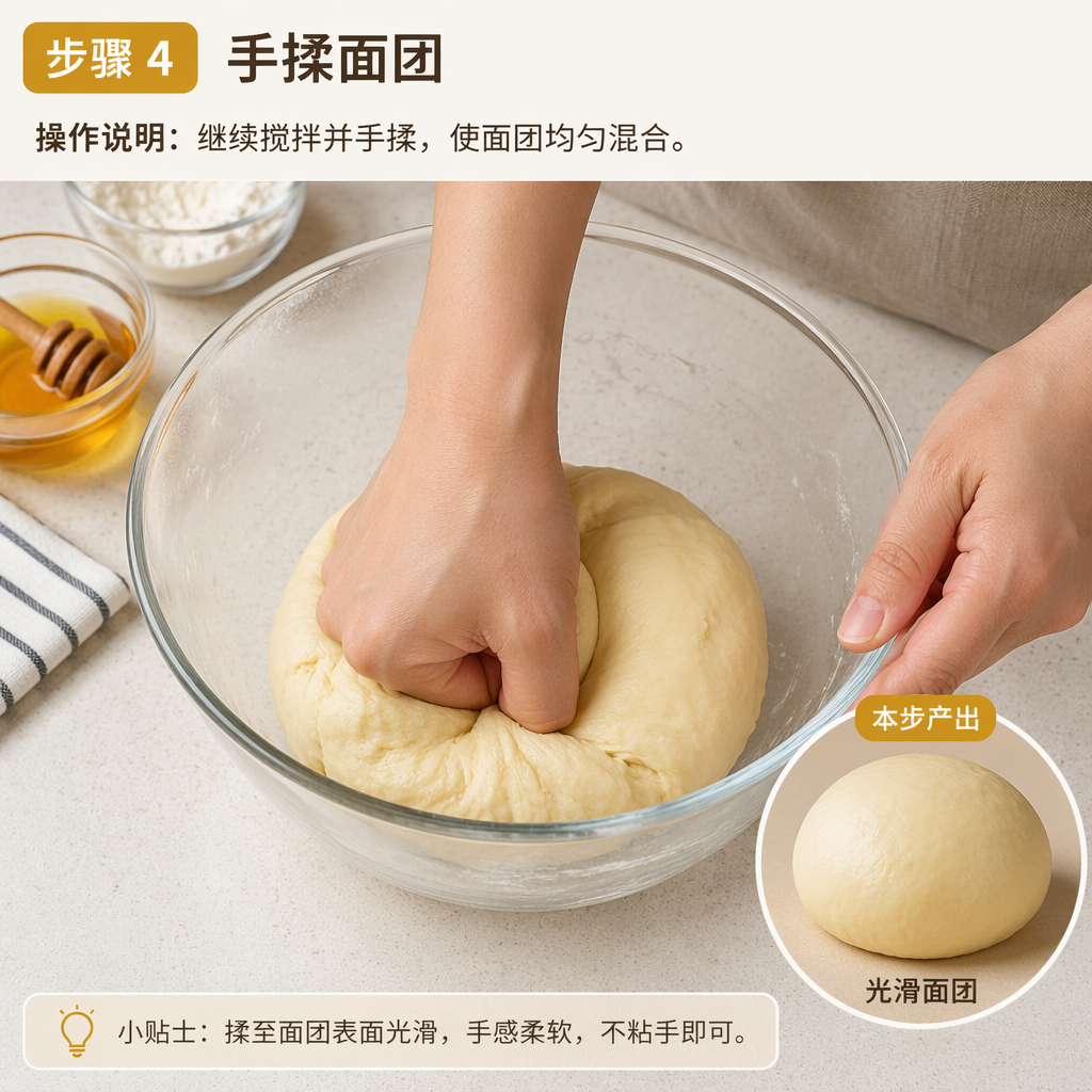 Step 4: Knead the Dough by Hand
