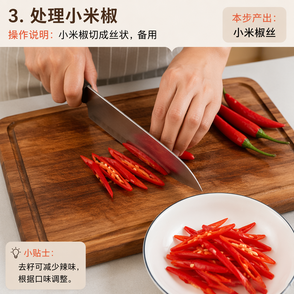 Step 3: Prep the Bird's Eye Chili