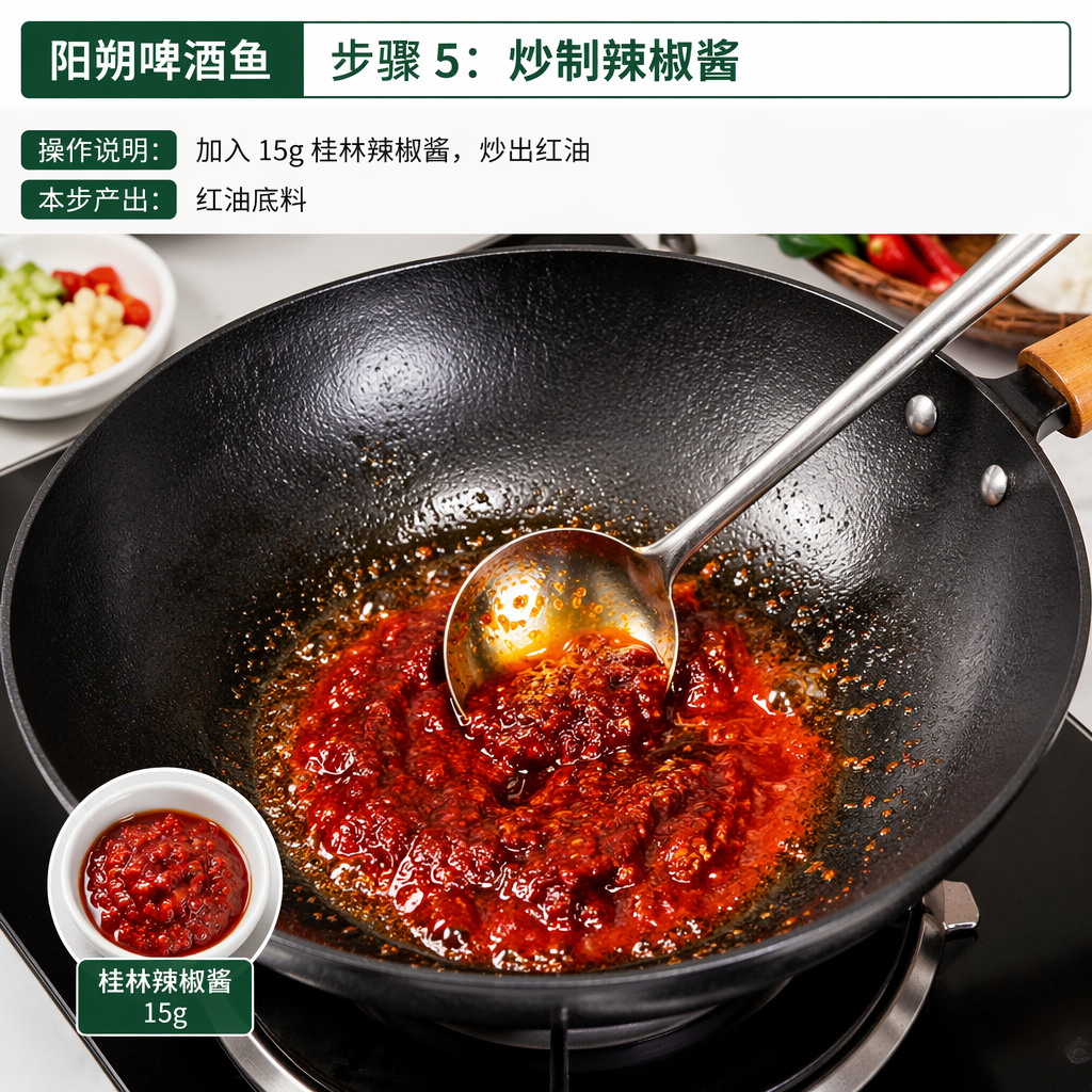 Step 5: Stir-fry the Chili Sauce