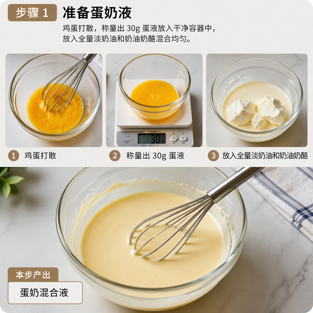 Step 1: Prepare the Egg-Milk Mixture
