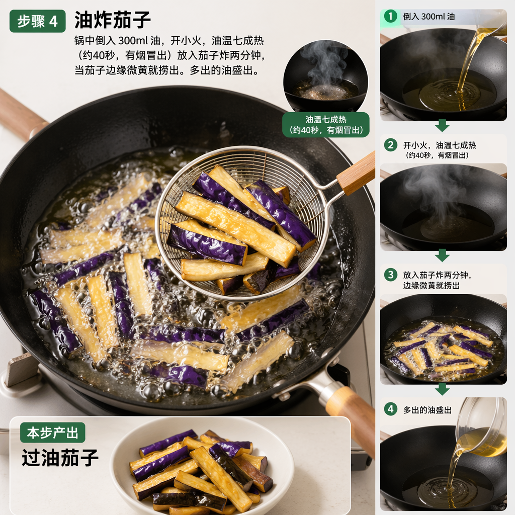 Step 4: Deep-Fry the Eggplant