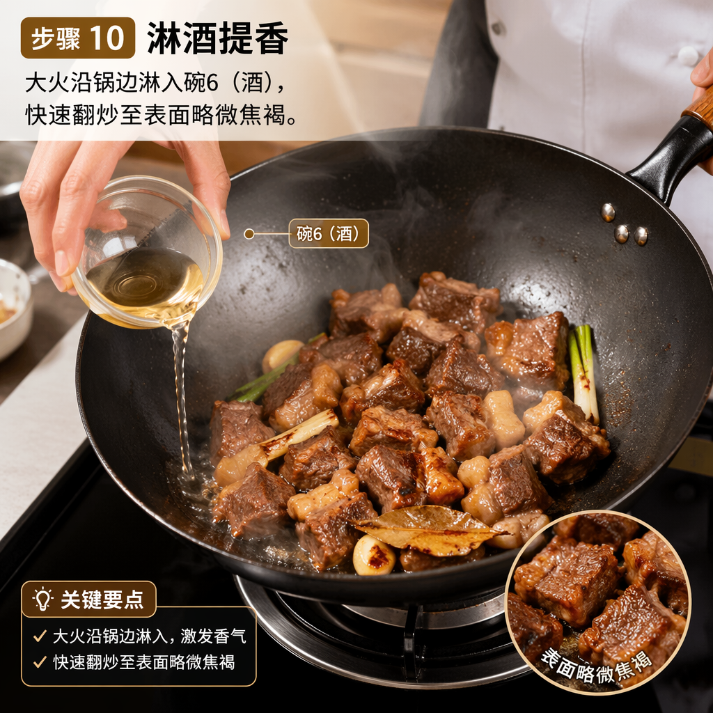 Step 10: Deglaze with Alcohol