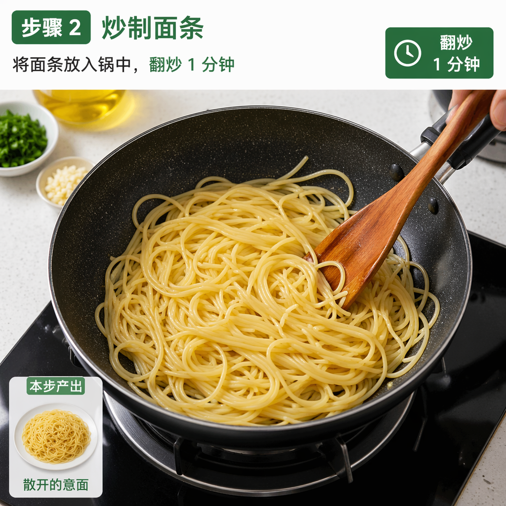 Step 2: Stir-fry the Pasta