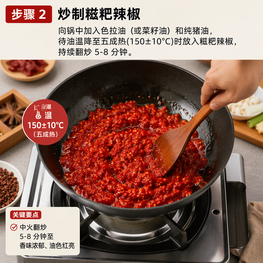 Step 2: Stir-Fry the Mashed Chili