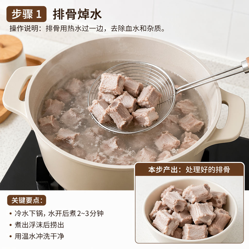 Step 1: Blanch the Pork Ribs