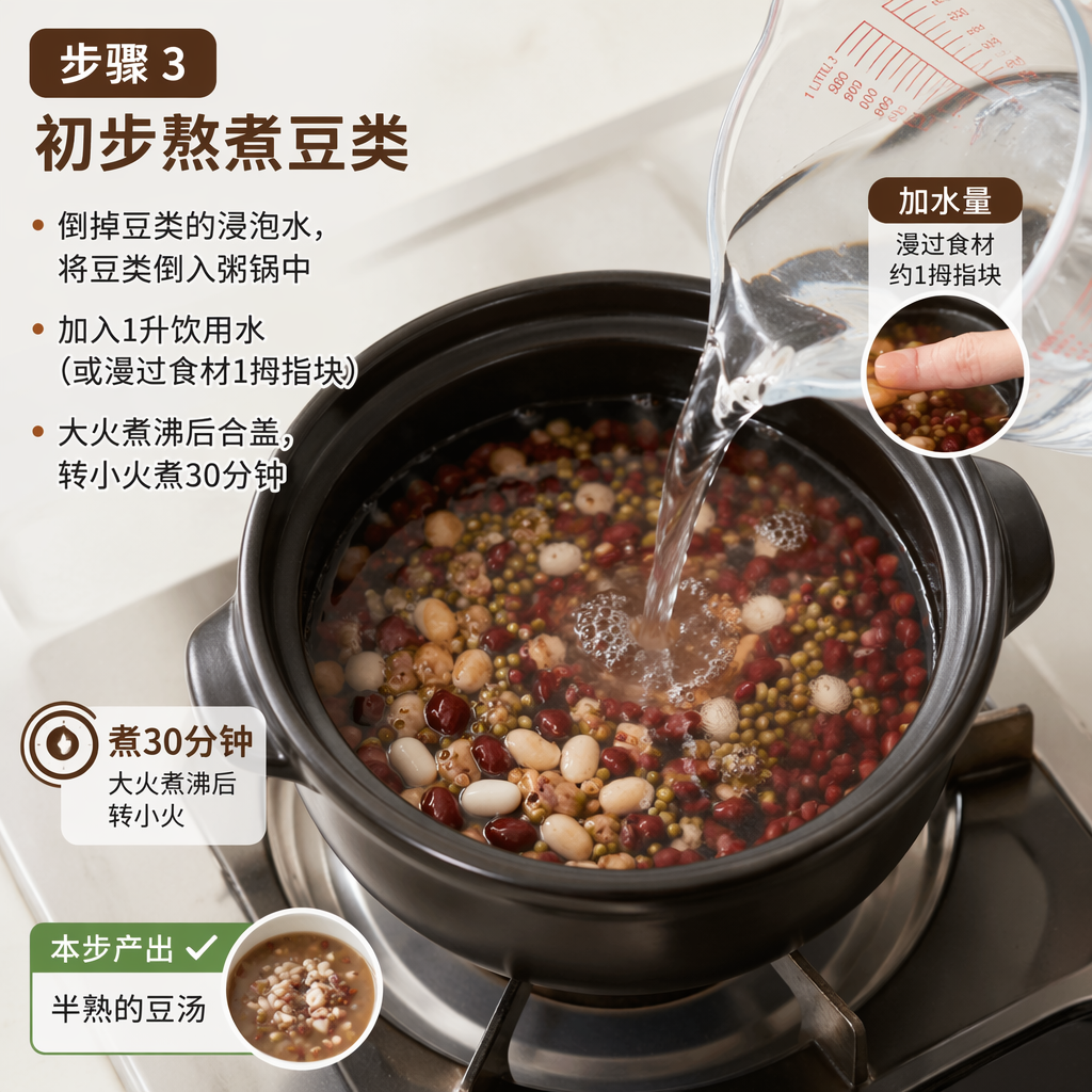 Step 3: Initial Cooking of the Beans