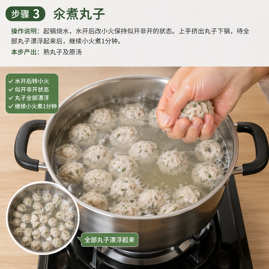 Step 3: Poach the Meatballs