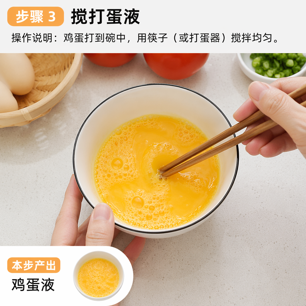 Step 3: Whisk the egg mixture