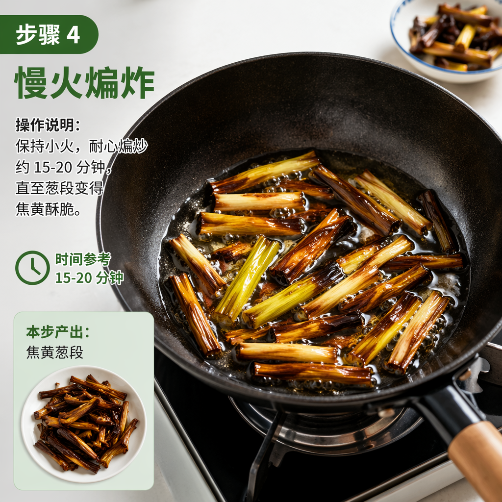 Step 4: Slow-fry over low heat