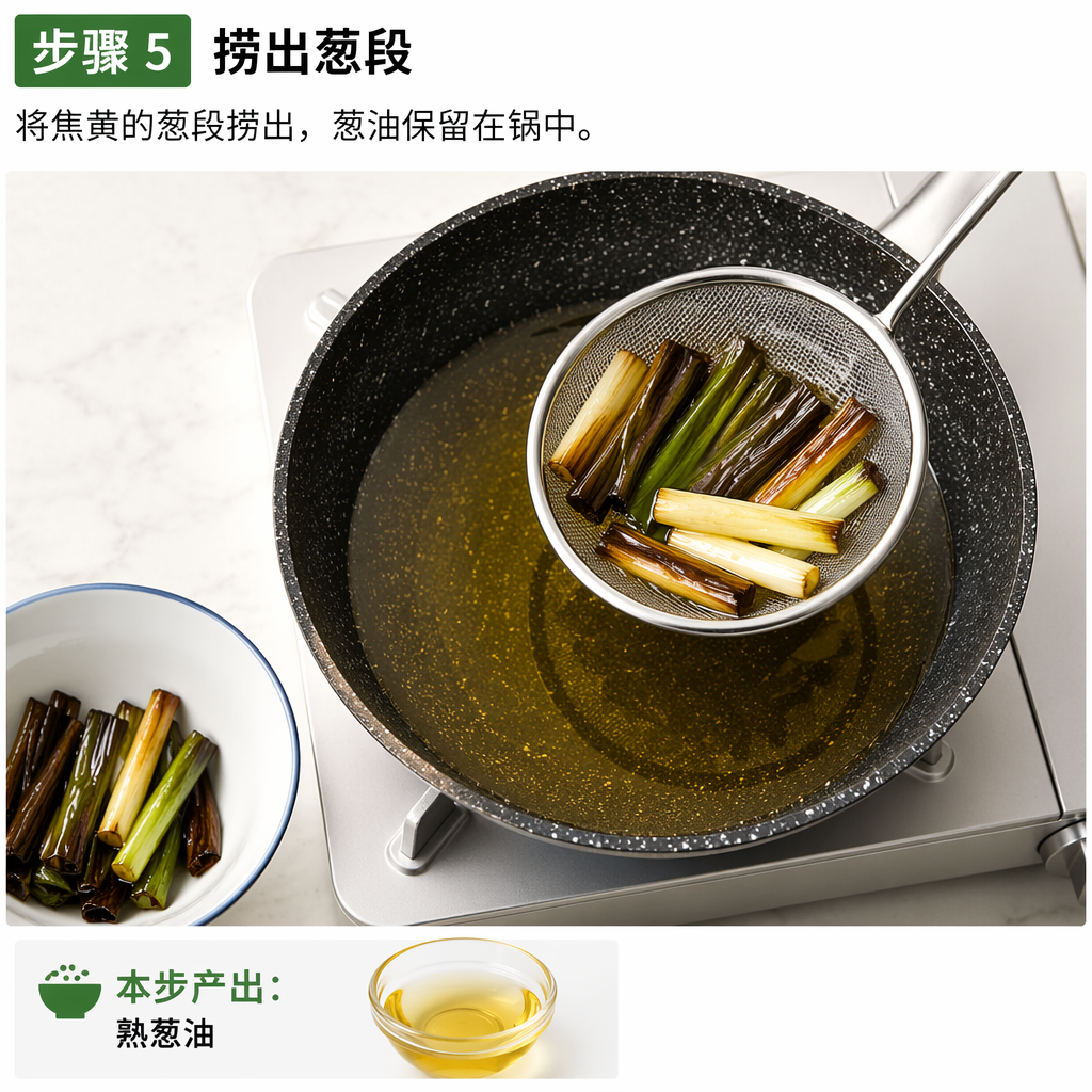 Step 5: Remove the scallion segments