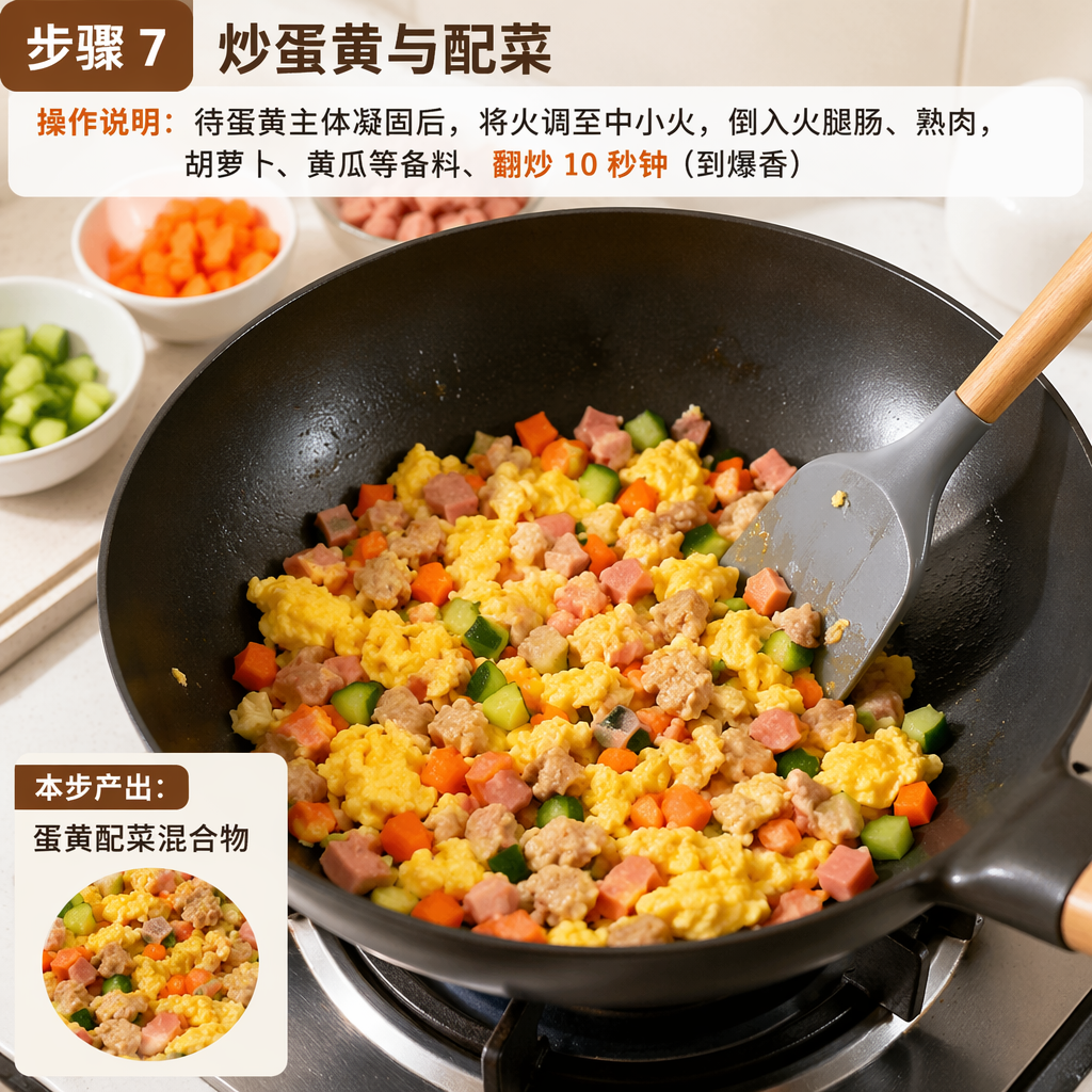 Step 7: Cook the Egg Yolks and Vegetables