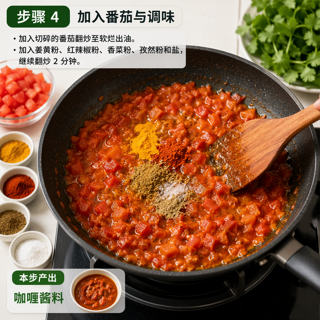 Step 4: Add Tomato and Seasonings