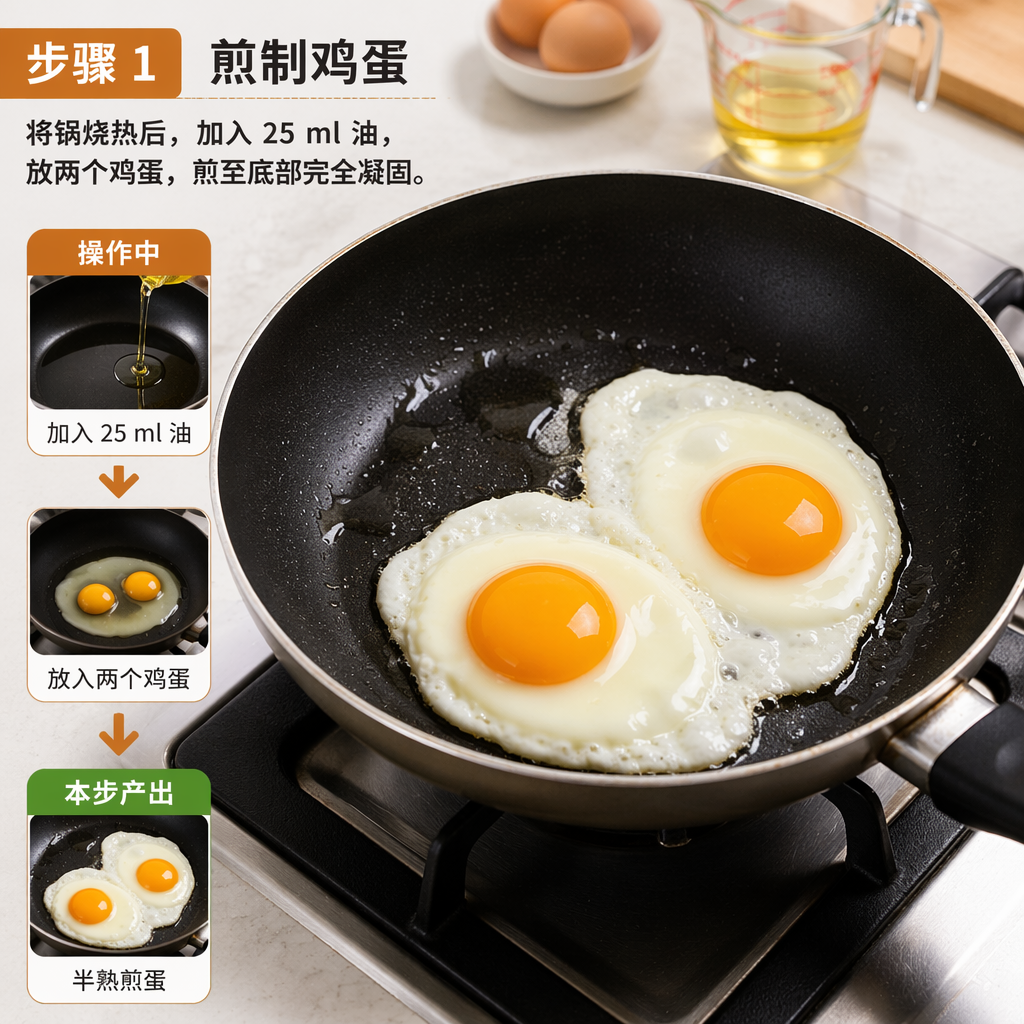 Step 1: Fry the Eggs