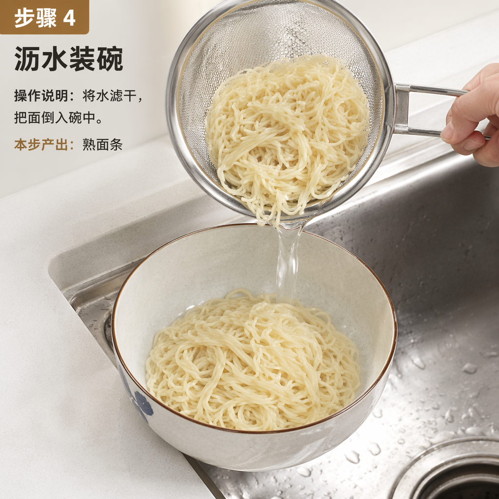 Step 4: Drain and Serve in a Bowl