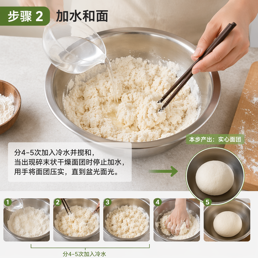 Step 2: Add Water and Knead