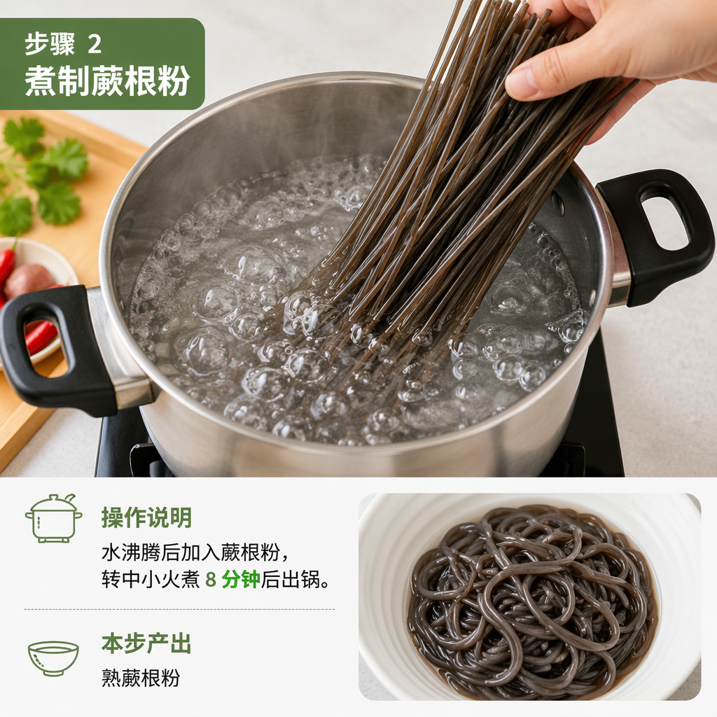 Step 2: Cook the Bracken Root Noodles