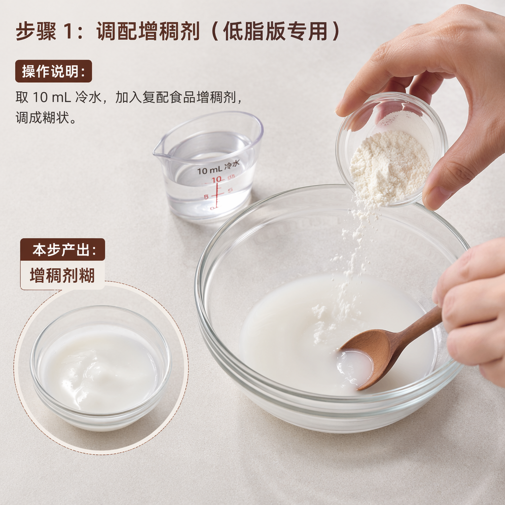 Step 1: Prepare Thickener (Low-Fat Version Only)
