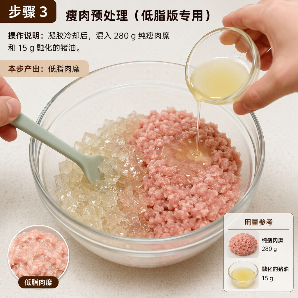Step 3: Pre-Treat Lean Meat (Low-Fat Version Only)