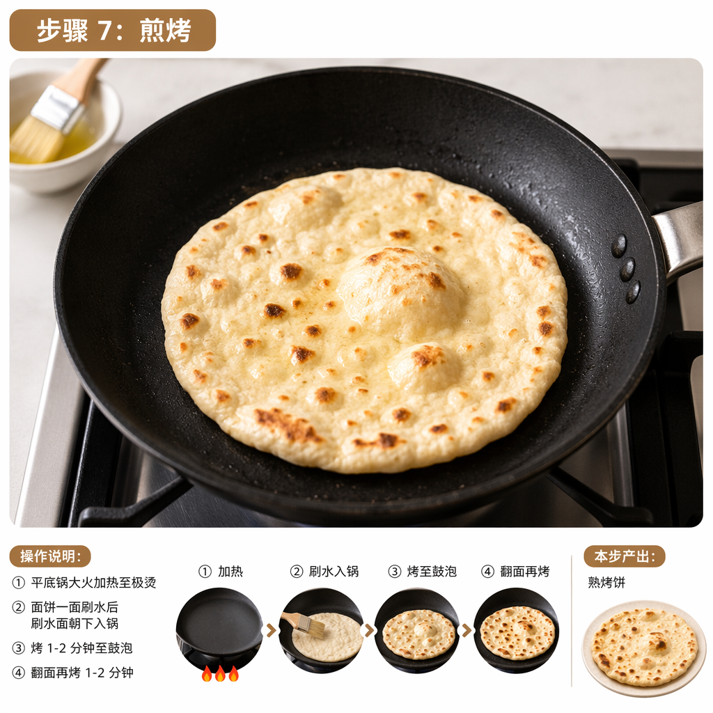 Step 7: Cook the naan