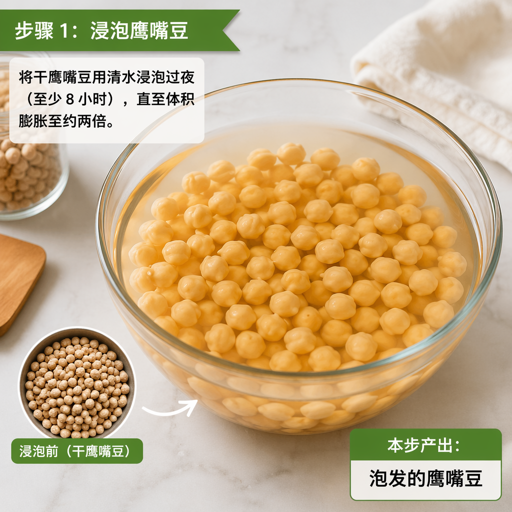 Step 1: Soak the chickpeas