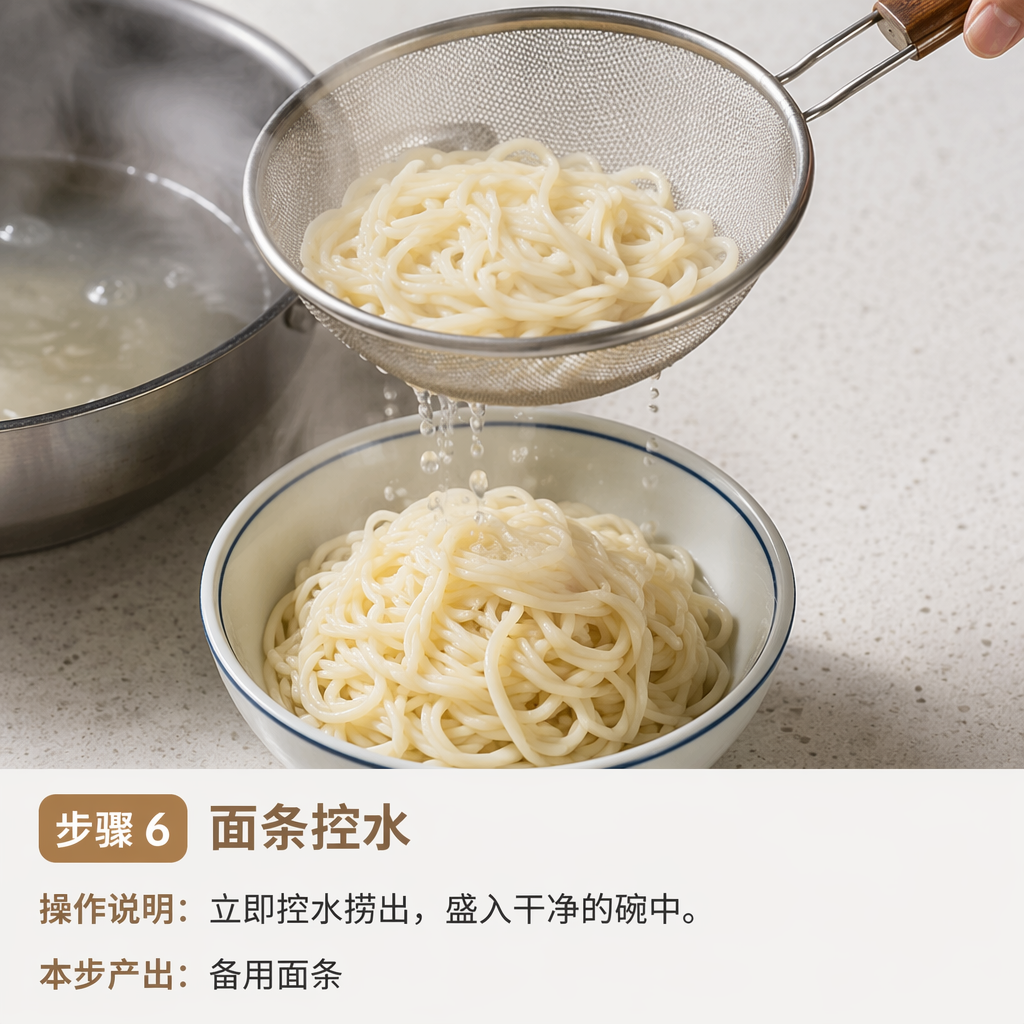 Step 6: Drain the noodles