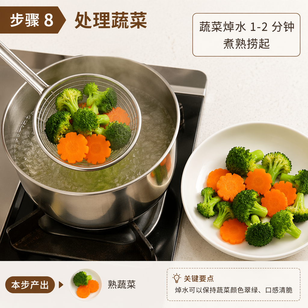 Step 8: Prepare the vegetables