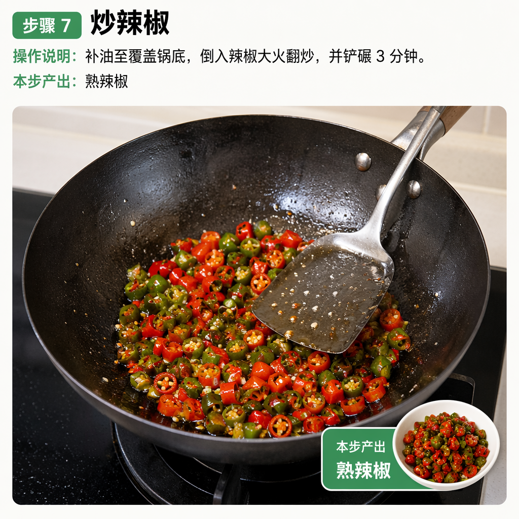Step 7: Stir-Fry the Peppers